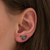 Boucles d'oreilles papillon en argent mélangé